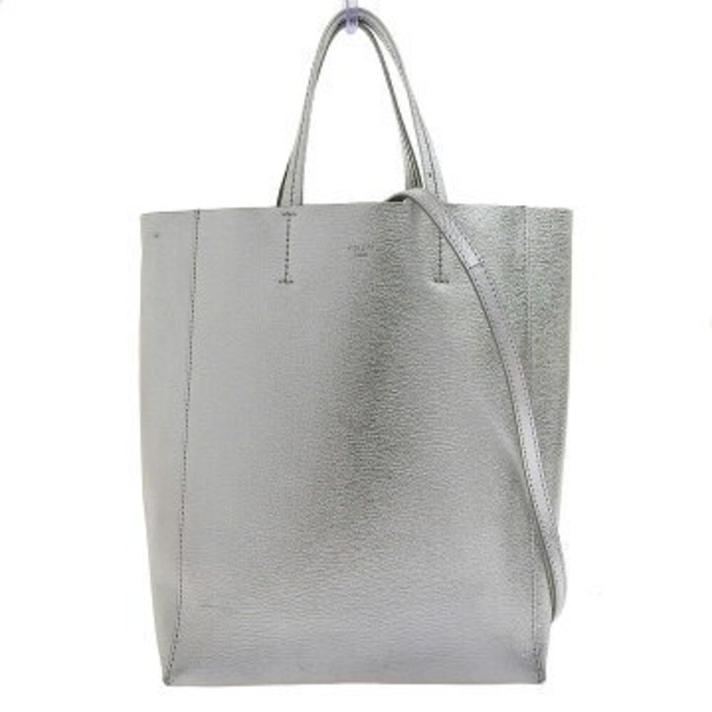 Celine Vertical Cabas Handbag Shoulder Bag Silver Crossbody